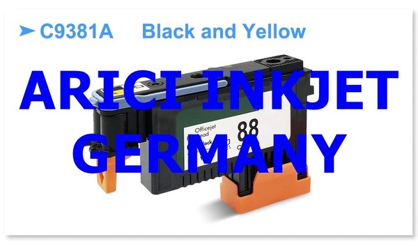 HP 88 schwarz, gelb C9381A Druckkopf-wiederaufbereitet